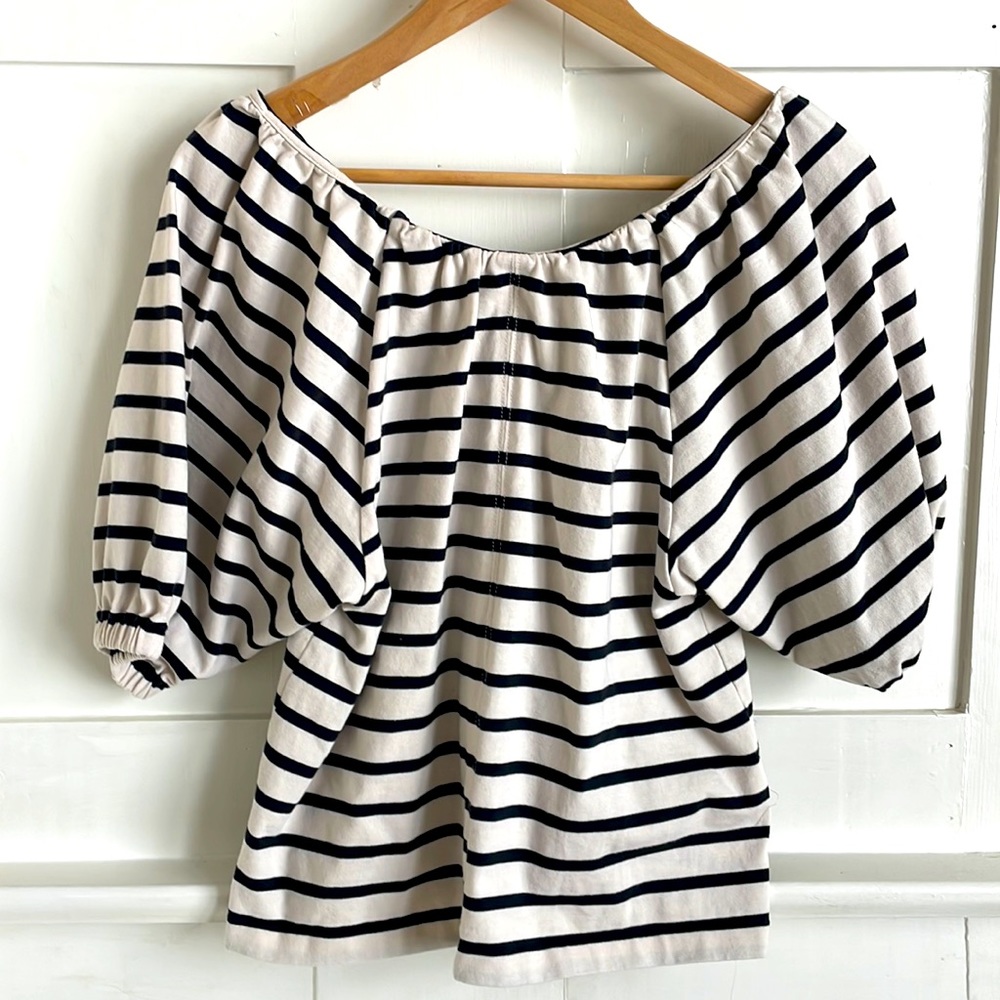 J. Crew puffed sleeve striped shirt